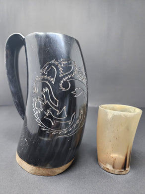 ORIGINDIA The Genuine Handcrafted Authentic Viking Drinking Dragon Polished Horn Mug & Free Shot Glass (Copy)