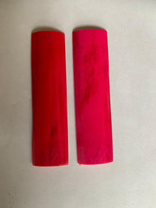 Origindia Knife Handle Material Bone 4-1/2"X 1-1/4" Smooth Rounded Camel Bone Magenta Color Scales Knife Handle Set Pair