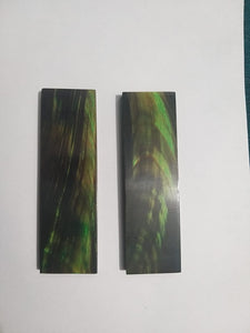 ORIGINDIA Green Buffalo Horn with Streaks Scales 5" x 1-1/2" x 3/8" inch Handle Set Pair | Knife Handle Material
