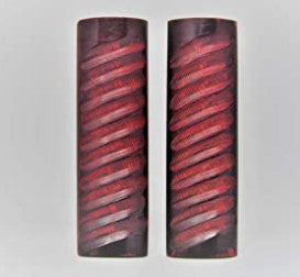 ORIGINDIA Knife Handle Material 5” by 1-1/2” by 1/4” inch Red Impala Jigged and Textured Horn Scales Handle Set Pair Handles Material for Knife Making Blanks Blades Knives (1 Pair)